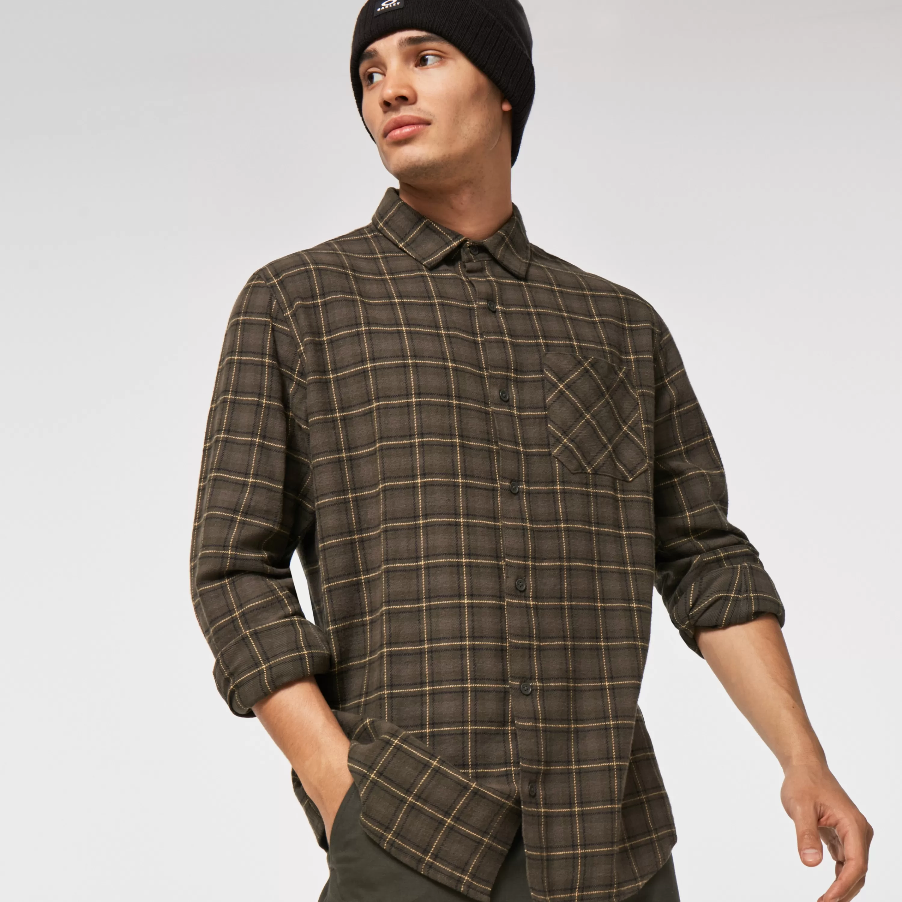 Mens Oakley Podium Plaid Ls Flannel