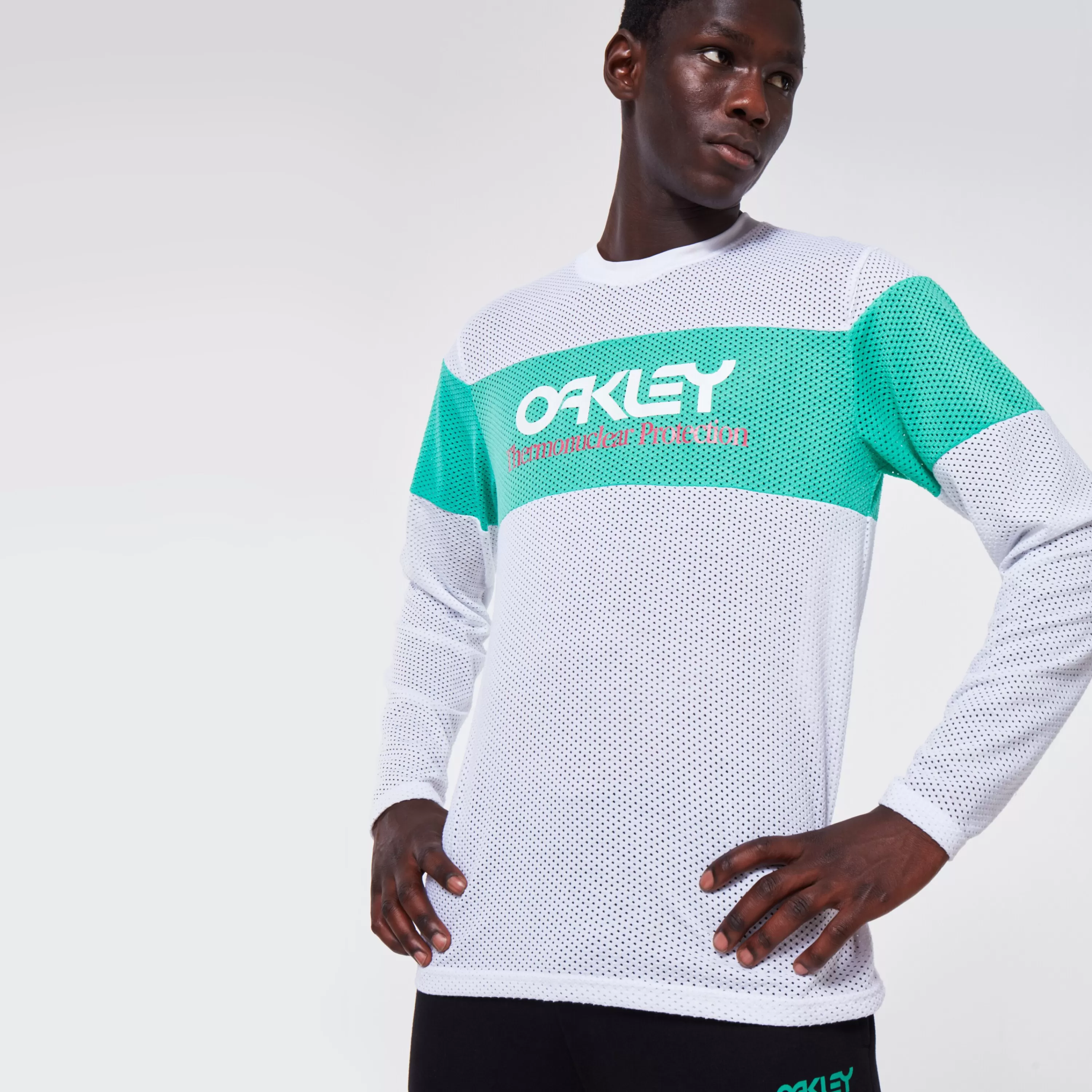 Mens Oakley Tnp Fiery Stripe Ls Tee